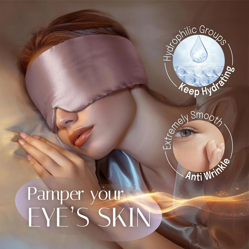 100% Mulberry Silk Sleeping Mask Eyepatch Blocking Light Eyemask Soft Padded Travel Sleeping Aid for Sleep Patch Slaapmasker